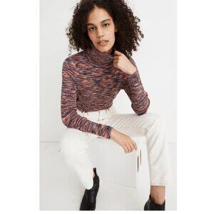 Madewell Space-Dye Robeson Turtleneck Sweater Women's Striped Size Small